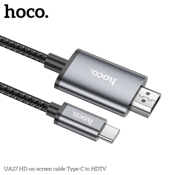 Hoco UA27 HD on - screen cable Type - C to HDTV - metal gray - Saif Al Najmi KwOTG / ConnectorsHocoSaif Al Najmi KwUA27 TYPE C132636UA27 HD on - screen cable Type - C to HDTV - metal gray - Saif Al Najmi Kw